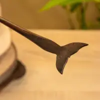 Заколка для волос фигурная, дерево Соно, 18х3 см, цв. тёмно-коричневый