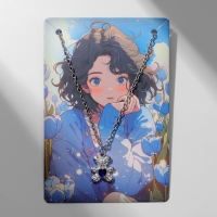 Кулон &laquo;Мишка&raquo; с сердечком, цвет бело-синий в серебре, 40 см