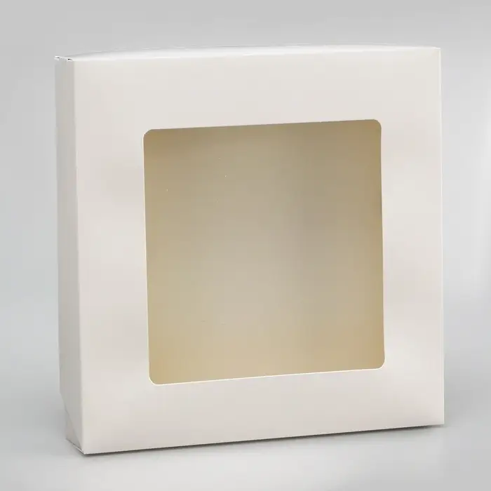 Контейнер на вынос, с окном, белый, 20&times;20&times;4 см