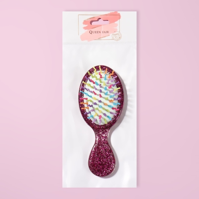 Расчёска - мини массажная, 5,5 &times; 13,5 см, цвет МИКС