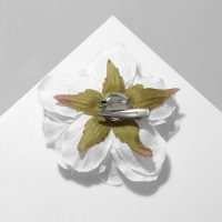 Брошь-заколка текстильная &laquo;Цветок&raquo; пион, цвет белый