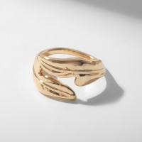 Кольцо &laquo;Листья&raquo; дуэт, цвет золото, безразмерное