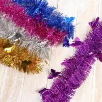 Мишура новогодняя &laquo;Зимнее волшебство. Бабочки&raquo;, d=6 см, 200 см, МИКС