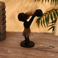 Сувенир &laquo;Абориген-штангист&raquo;, 14&times;9&times;20 см, дерево