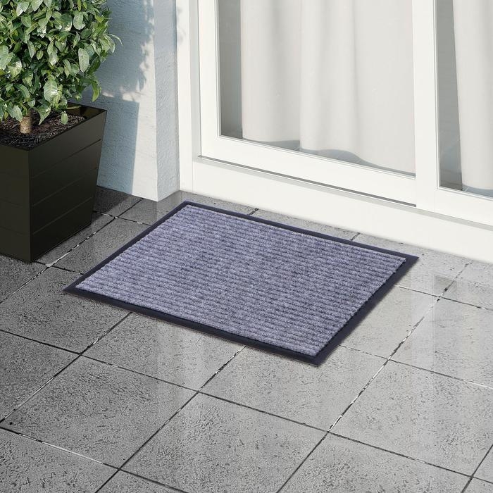 Коврик придверный влаговпитывающий, ребристый, &laquo;Стандарт&raquo;, 40&times;60 см, серый