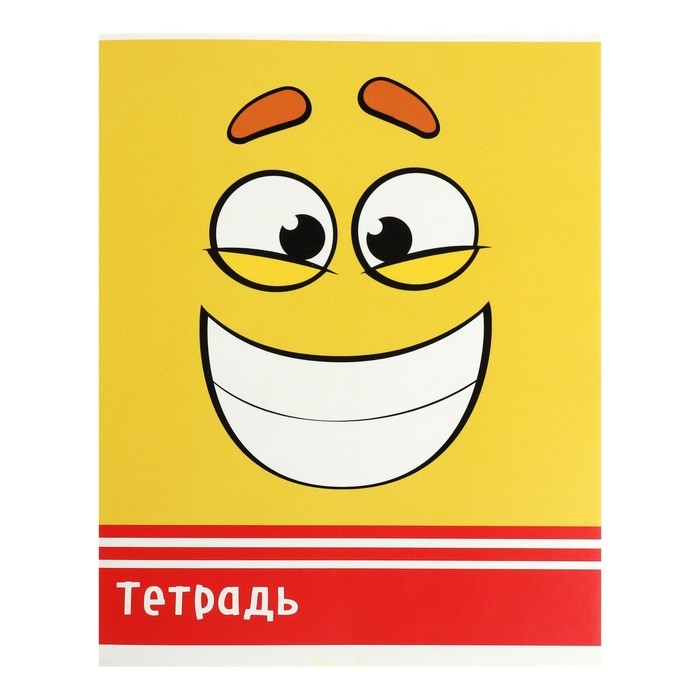 Тетрадь 48 листов в клетку Calligrata "Смайлики", обложка мелованный картон, блок офсет, МИКС