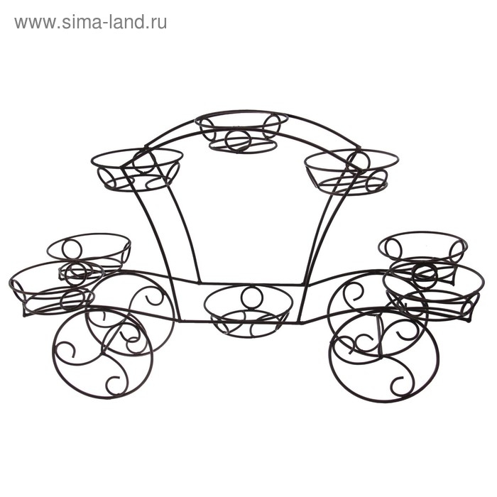 Подставка для цветов &laquo;Карета&raquo;, d=16 см, цвет чёрный