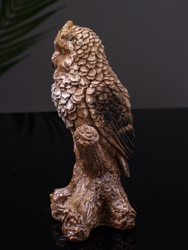 Статуэтка "Филин на ветке" 14 см, цвет коричневый