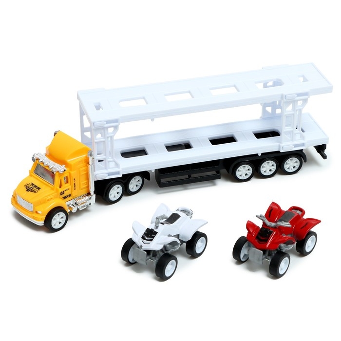 Грузовик инерционный &laquo;Автовоз&raquo;, с 2 квадроциклами, цвет МИКС