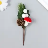 Декор для творчества &laquo;Веточка ели со снегом и шишкой&raquo; 13 см