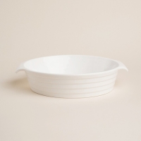 Форма для выпечки из жаропрочной керамики SL Home &laquo;Санторини&raquo;, 2,2 л, 28,8&times;25,6&times;6 см, цвет белый