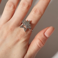 Кольцо &laquo;Звёзды&raquo; трио, цвет серебро, безразмерное