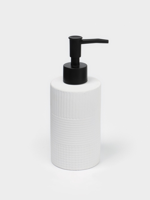 Набор для ванной "Полосы" 4 предмета (дозатор для мыла, 2 стакана,  мыльница)