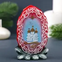 Свеча фигурная "Храм в рамке" 5,5х4х9 см, цв. красный