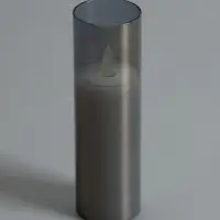 Светодиодная свеча "Серебристая" 16х5.5 см, AAx2 (не в компл.), Т/БЕЛЫЙ