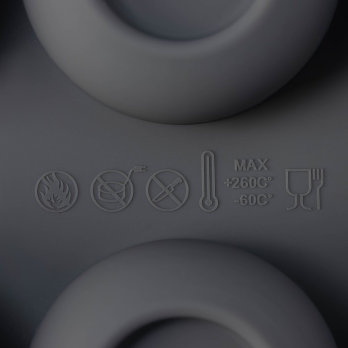 Форма для выпечки и муссовых десертов KONFINETTA &laquo;Фолд&raquo;, силикон, 28,8&times;17,1&times;2,6 см, 12 ячеек (4,2&times;2,5 см), цвет серый