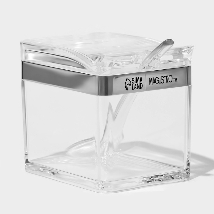 Набор для специй "Glace" 4 контейнера по 200 мл, 4 ложечки в комплекте