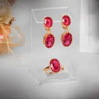 Подставка под серьги, кольцо, 4&times;4&times;10 см, оргстекло 1.5 мм, В ЗАЩИТНОЙ ПЛЁНКЕ