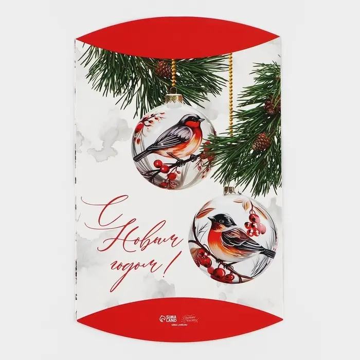 Коробка новогодняя складная фигурная &laquo;Снегири&raquo;, 26 х 19 х 4 см