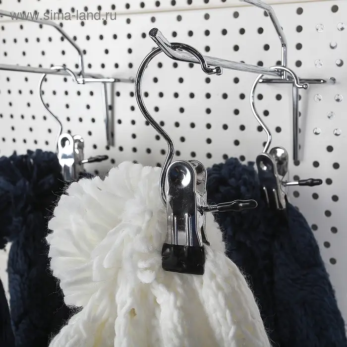 Крючок - вешалка с прищепкой, 10 шт. 5&times;2&times;11.5 см, цвет хром