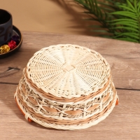 Корзина плетеная 22x22x9 см, ротанг