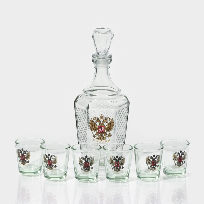 Набор стеклянный для вина &laquo;Орел&raquo;, 50 мл, 7 предметов