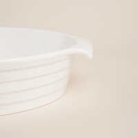 Форма для выпечки из жаропрочной керамики SL Home &laquo;Санторини&raquo;, 2,2 л, 28,8&times;25,6&times;6 см, цвет белый