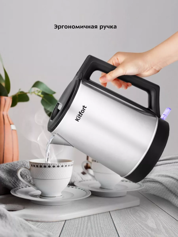 Чайник электрический металлический КТ-6183 - 1.7 л