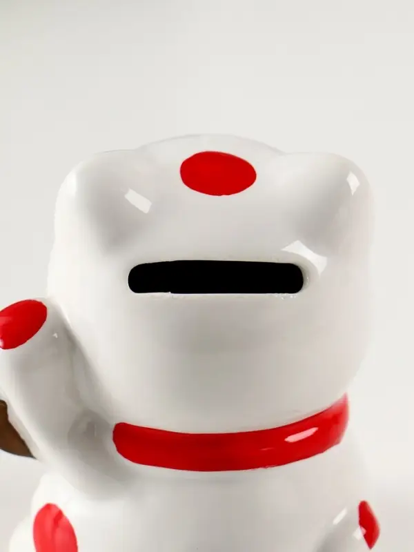 Копилка керамика "Манэки-нэко - иероглиф удача" розовый 7,2х8,3х10 см