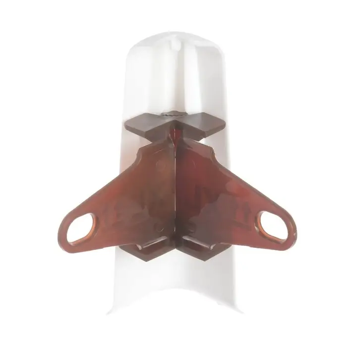 Угол наружный (внешний) с крепежом для плинтуса &laquo;Деконика&raquo;, 85 мм, цвет 001-G белый глянцевый