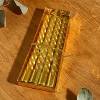 Свечи витые &laquo;Счастья в новом году. Золотой конь&raquo;, 4 шт, 6,8 х 16 х 2 см