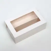 Коробка для макарун, с ложементом, белая 16.5&times;10.5&times;5.5 см