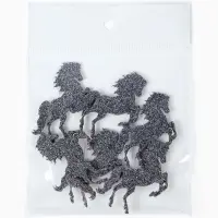 Декор "Лошадки" на клеевой основе, цвет графит, набор 6 шт.