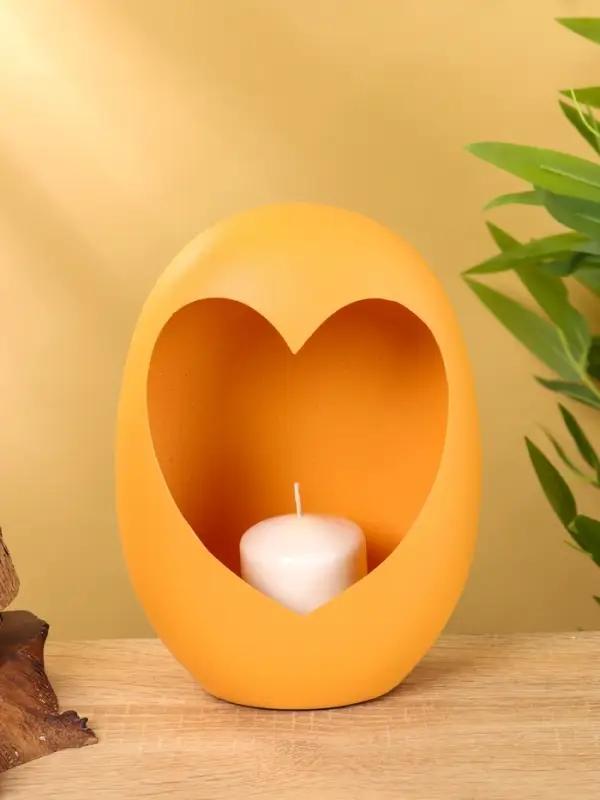 Подсвечник в форме сердца текстурный &laquo;Песок&raquo;, 16.5&times;8.5&times;22 +/- 1 см