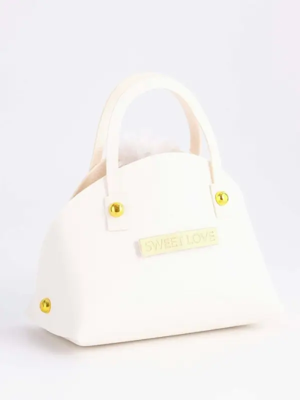 Кожанная подарочная сумочка 14 х 6,5 х 12,8 см белая