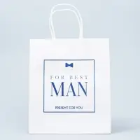 Пакет подарочный крафтовый, упаковка, Best man, 22 х 25 х 12 см