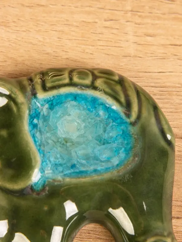 Подставка под благовония "Слон" керамика, цв. зелёный, 8х6,5х1 см