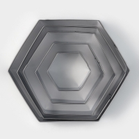 Формы печенья Доляна &laquo;Шестиугольник&raquo;, набор 5 шт., 9.6&times;8.3&times;2.5 см, нержавеющая сталь, серебристые