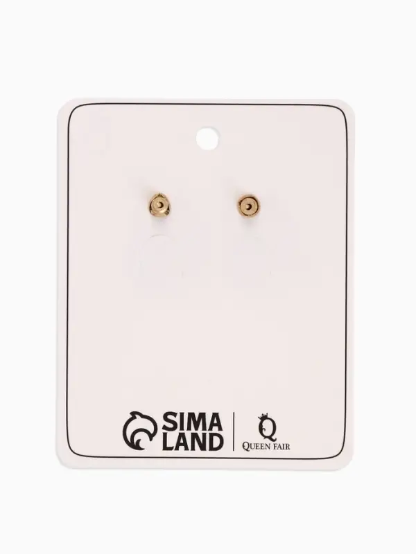 Серьги "Стиль камня", цвет белый в золоте