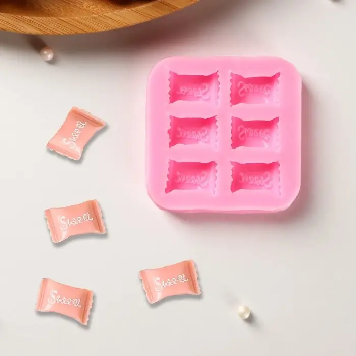 Молд Sweet, силикон, 6&times;6&times;1 см, цвет розовый