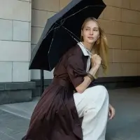 Зонт складной Nicety, бежевый