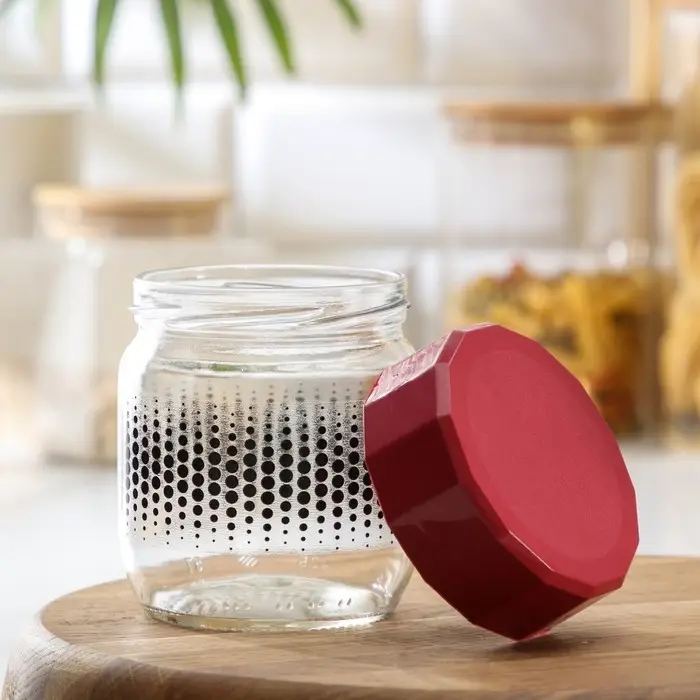 Банка стеклянная для сыпучих продуктов &laquo;Круги&raquo;, 400 мл, цвет МИКС