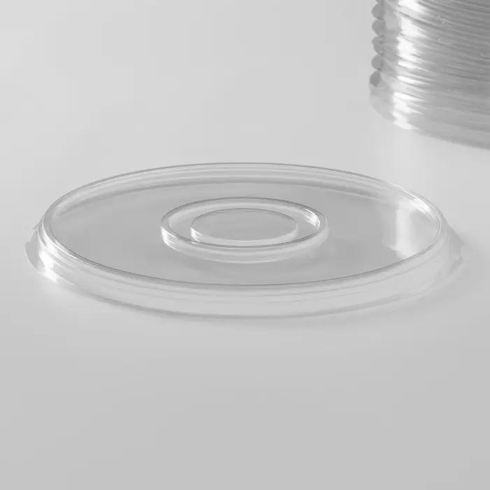 Крышка одноразовая к менажнице, пластик, d=26 см, круглая, прозрачная
