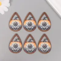 Декор для творчества дерево "Тыква с узором" 4,9х3,3х0,3 см