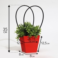 Сумка для цветов &laquo;Красная&raquo;, влагостойкая, 12 x 12 - 8 x 8 - 12,5 см