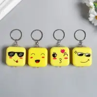 Фонарик свет на кольце "Квадратик-смайлик" МИКС светит 3,8х1,6х3,8 см