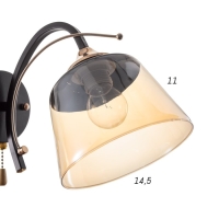 Бра 73194/1 E27 40Вт черный-золото 27х16х20 см