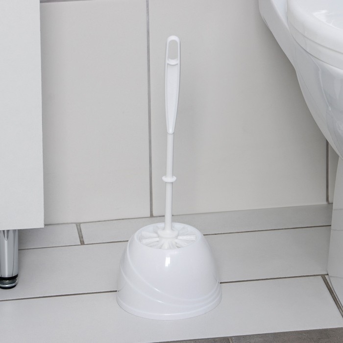 Ёршик для унитаза с подставкой BEROSSI Aqua, 13&times;13&times;36 см, цвет белый
