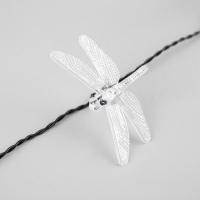 Гирлянда &laquo;Нить&raquo; 4.5 м с насадками &laquo;Стрекозы&raquo;, IP44, тёмная нить, 30 LED, свечение белое, 2 режима, солнечная батарея