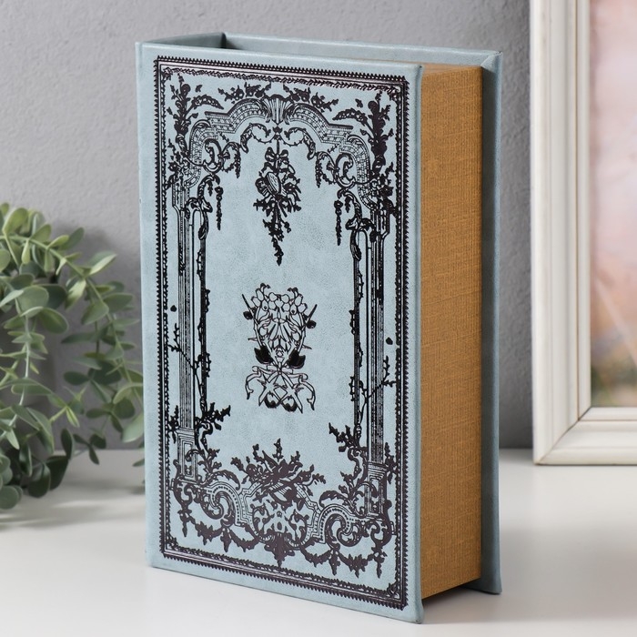 Сейф-книга дерево кожзам "Растительный узор" 27х18х7 см